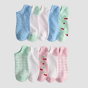 Sonoma Goods For Life® 10-Pack Gingham Fruits No-Show Socks