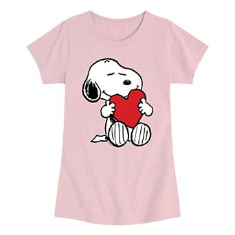 Girls 7-16 Peanuts Snoopy Hugging Heart Graphic Tee