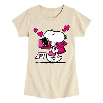 Girls 7-16 Peanuts Snoopy Valentine's Cards Graphic Tee