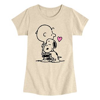 Girls 7-16 Peanuts Snoopy & Charlie Brown Hug Graphic Tee
