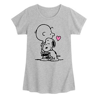 Girls 7-16 Peanuts Snoopy & Charlie Brown Hug Graphic Tee