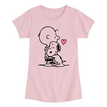 Girls 7-16 Peanuts Snoopy & Charlie Brown Hug Graphic Tee