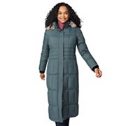 Plus Size London Fog Faux-Fur Hood Maxi Puffer Coat