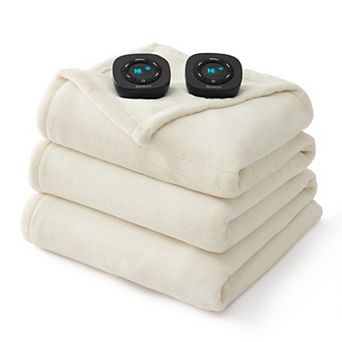 Bedsure Solid Flannel Plush Heated Blanket