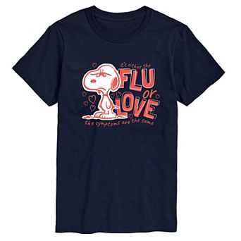 Big & Tall Peanuts Snoopy Flu Or Love Graphic Tee