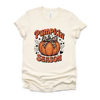 Coquette Pumpkin Season Leopard - Womens Short Sleeve Graphic T-Shirt