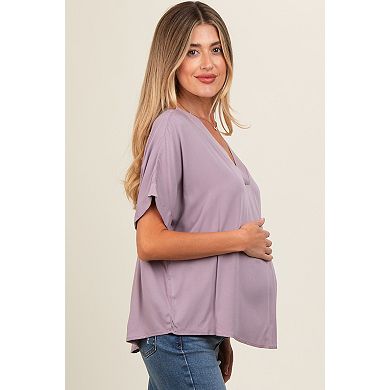 Maternity V-Neck Pin-Tuck Detail Top