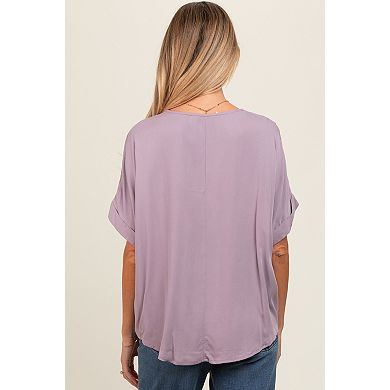 Maternity V-Neck Pin-Tuck Detail Top