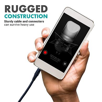 Movo MC10 3.5mm TRS Female to Male Extension Cable - 10ft