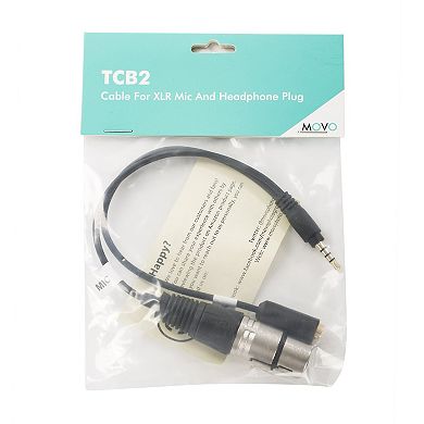 Movo TCB2 XLR (Female) Microphone to TRRS (Male) Smartphone Adapter