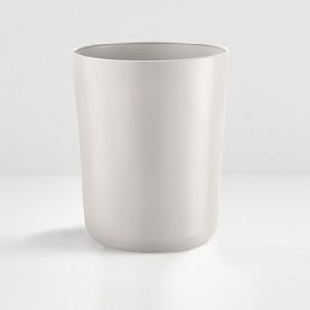 iDesign Steel Small Round Bathroom Trash Can