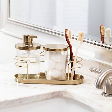 iDesign 3-pc. Gold Tone Soap Dispenser, Canister & Storage Caddy Bathroom Accessories Set