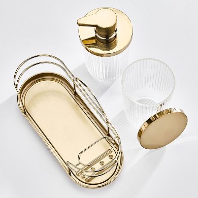 iDesign 3-pc. Gold Tone Soap Dispenser, Canister & Storage Caddy Bathroom Accessories Set