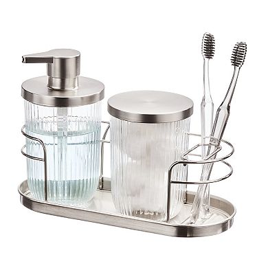 iDesign 3-pc. Soap Dispenser, Canister & Storage Caddy Bathroom Accessories Set
