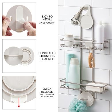 iDesign Hanging Shower Caddy & Accessory Hooks