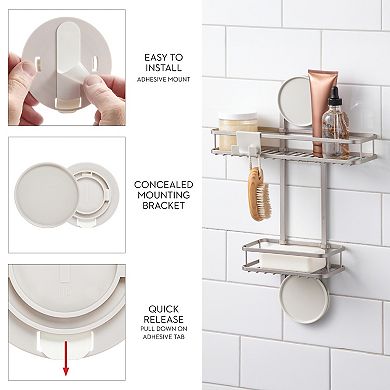 iDesign Self-Adhesive Shower Caddy & Razor Holder