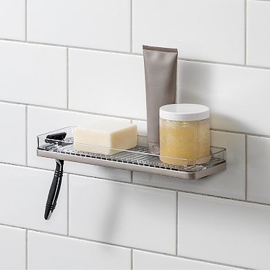 iDesign Self-Adhesive Shower Shelf & Razor Holder