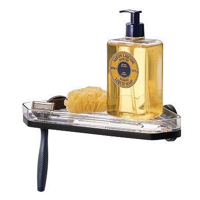 iDesign Self-Adhesive Corner Shower Shelf & Razor Holder