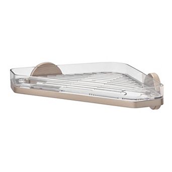 iDesign Self-Adhesive Corner Shower Shelf & Razor Holder