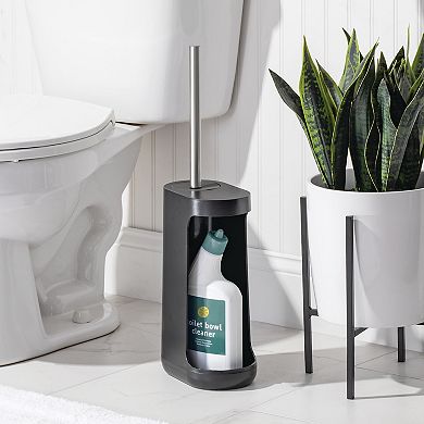 iDesign Toilet Brush & Holder with Storage Compartment