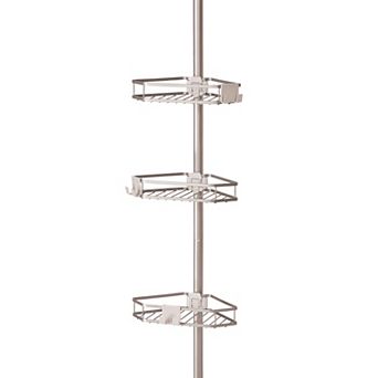iDesign 3 tier Adjustable Tension Pole Corner Shower Caddy