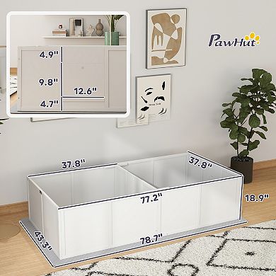 PawHut Whelping Box for Dogs and Puppies w/ Waterproof Pee Pad for M Dogs