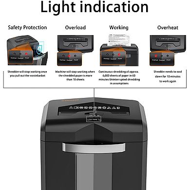 Bonsaii 18-Sheet Heavy Duty Cross-Cut Paper and Credit Card Shredder w/ 6-Gallon Pullout Basket