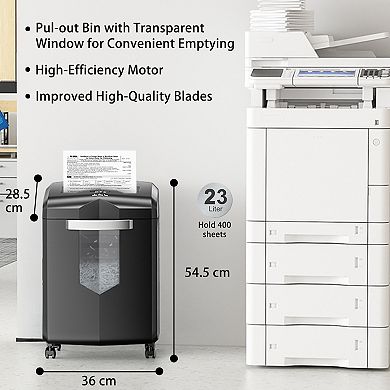 Bonsaii 18-Sheet Heavy Duty Cross-Cut Paper and Credit Card Shredder w/ 6-Gallon Pullout Basket