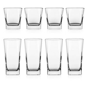 Home Essentials 8 pc Red Series Square Glasses Set