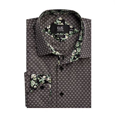 Elie Balleh Slim Fit Mens Jacquard Dot Button-Down Shirt