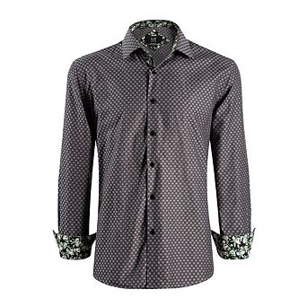 Elie Balleh Slim Fit Mens Jacquard Dot Button-Down Shirt