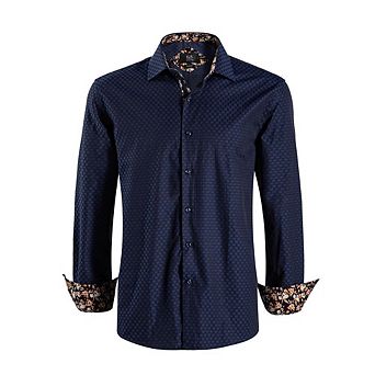 Elie Balleh Slim Fit Mens Jacquard Dot Button-Down Shirt