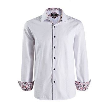 Elie Balleh Slim Fit Mens Jacquard Dot Button-Down Shirt