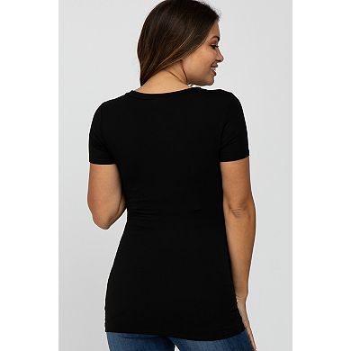 Maternity V-Neck Ruched Side Top