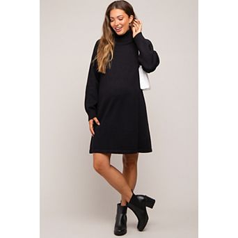 Maternity Turtleneck Long Sleeve Sweater Dress