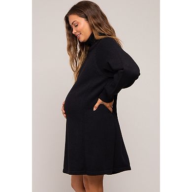 Maternity Turtleneck Long Sleeve Sweater Dress
