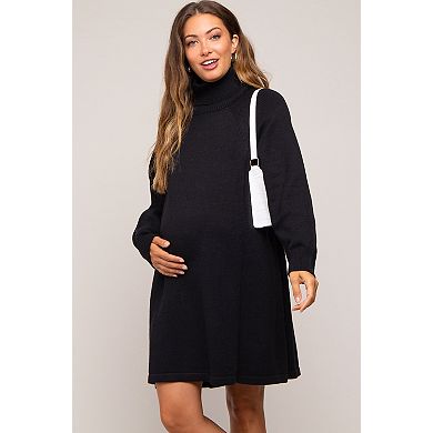 Maternity Turtleneck Long Sleeve Sweater Dress