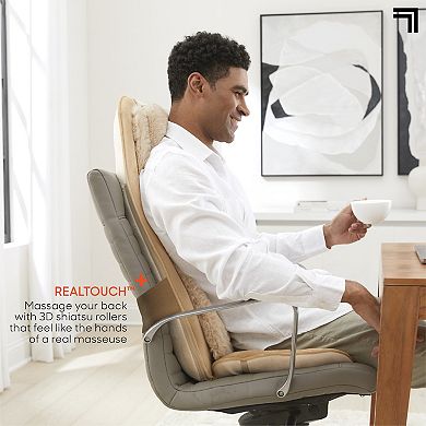 Sharper Image Realtouch Cushion Luxe Cordless Shiatsu Massager