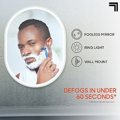 Sharper Image SpaStudio Fog Free Heated Shower Mirror & Razor Holder