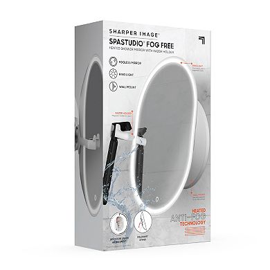 Sharper Image SpaStudio Fog Free Heated Shower Mirror & Razor Holder
