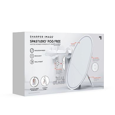 Sharper Image SpaStudio Fog Free Heated Shower Mirror & Razor Holder