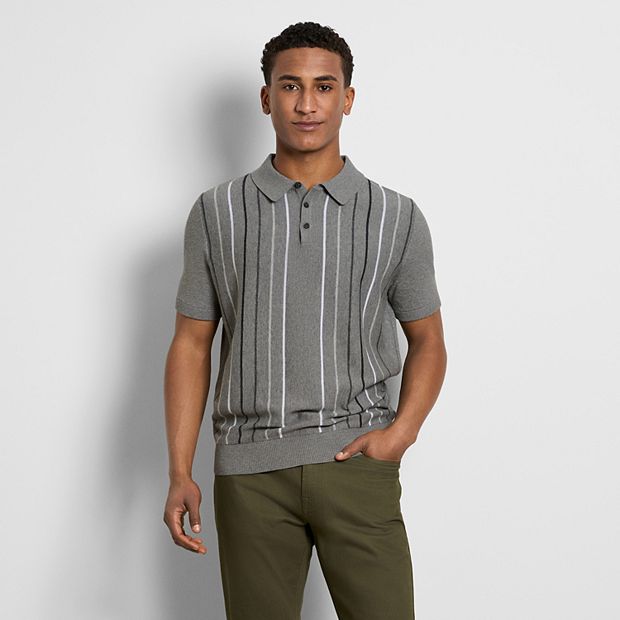 Van Heusen Men's Smart Temp Sweater Stripe Polo, Large, Cotton