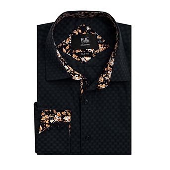 Elie Balleh Boys Slim Fit Jacquard Dot Shirt