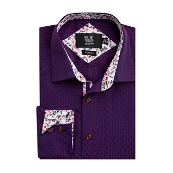 Elie Balleh Boys Slim Fit Jacquard Dot Shirt