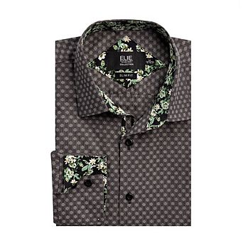 Elie Balleh Boys Slim Fit Jacquard Dot Shirt