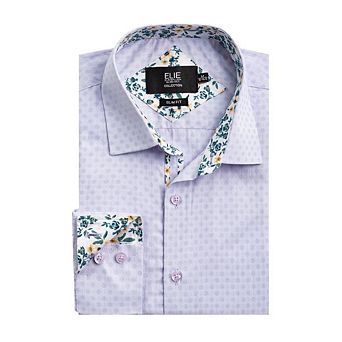Elie Balleh Boys Slim Fit Jacquard Dot Shirt
