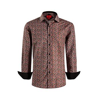 Elie Balleh Slim Fit Mens Paisley Print Button-Down Shirt