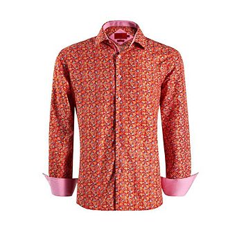 Elie Balleh Slim Fit Mens Paisley Print Button-Down Shirt