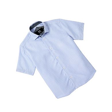 Elie Balleh Boys Slim Fit Micro Houndstooth Shirt