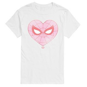 Big & Tall Marvel Spider-Man Valentine's Day Heart Distressed Graphic Tee